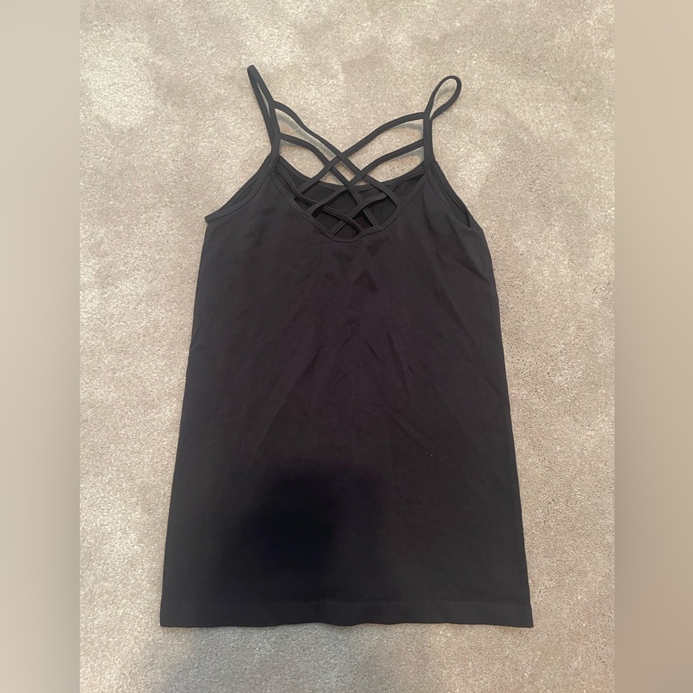 Bloomingdale’s Aqua Black Camisole w/ Cross Top